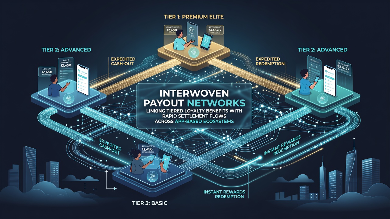 Mobile interface displaying tiered loyalty rewards synchronized with instant settlement options during active gaming sessions