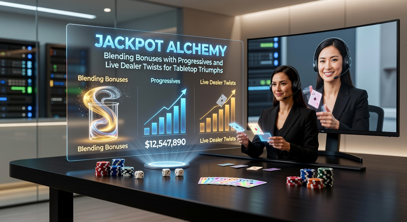 Close-up of a live dealer table with progressive jackpot meter rising alongside bonus multipliers and interactive chat features