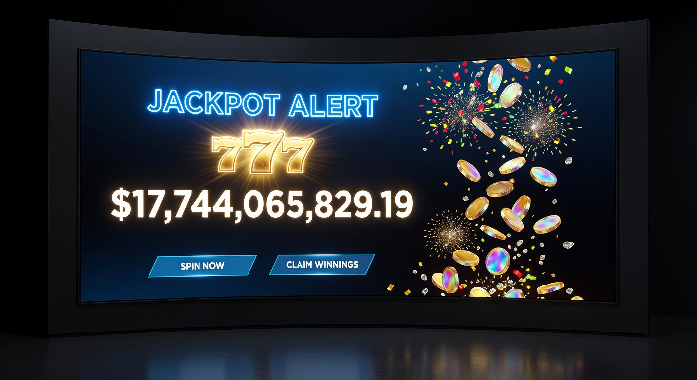 Vibrant online slot machine displaying a massive progressive jackpot counter ticking upward amid colorful lights and spinning reels