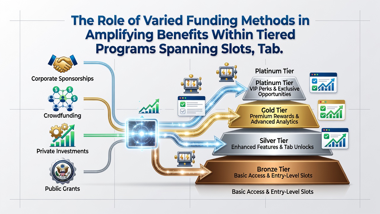 Diagram of funding flows into tier benefits for live tables and slot progressives