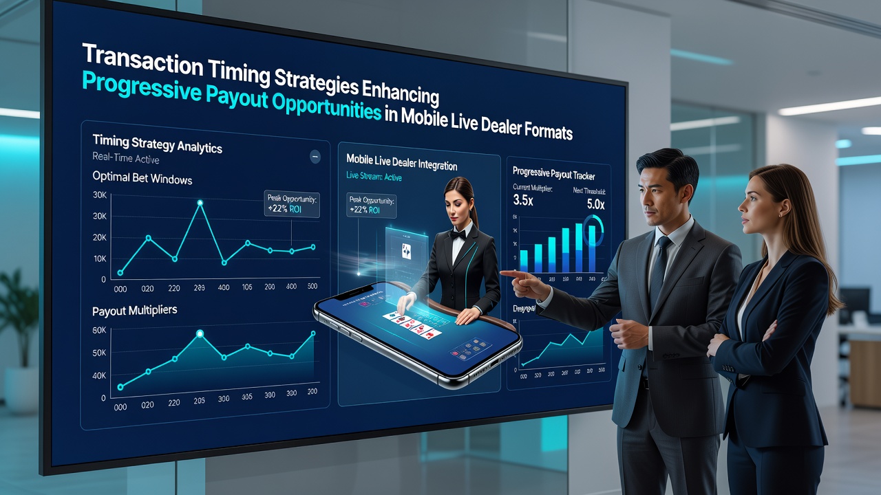 Chart displaying progressive jackpot growth alongside transaction timing data in mobile casino apps